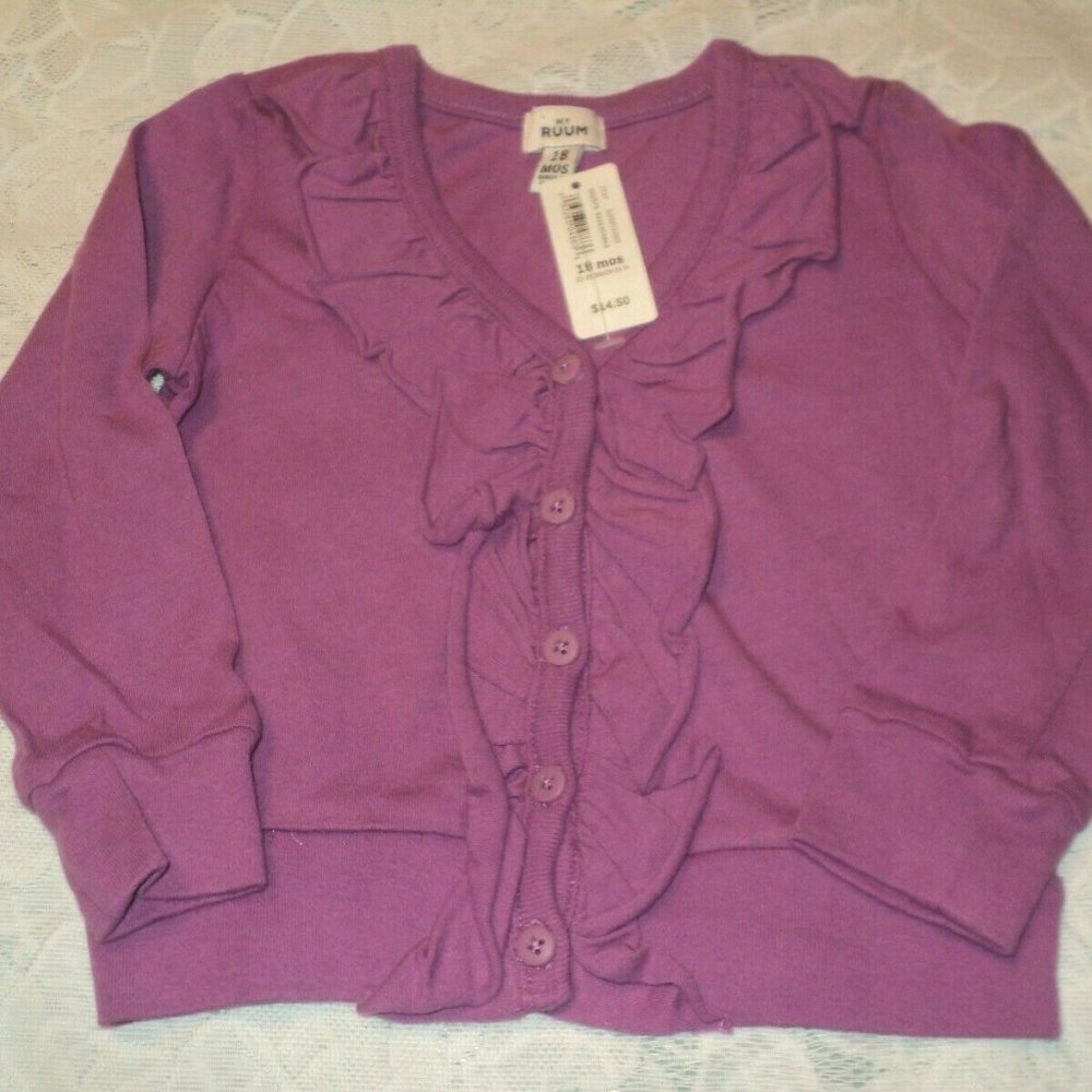 NEW My Ruum Girl's 18 Mos Magenta Top Long Sleeves Front Buttoned